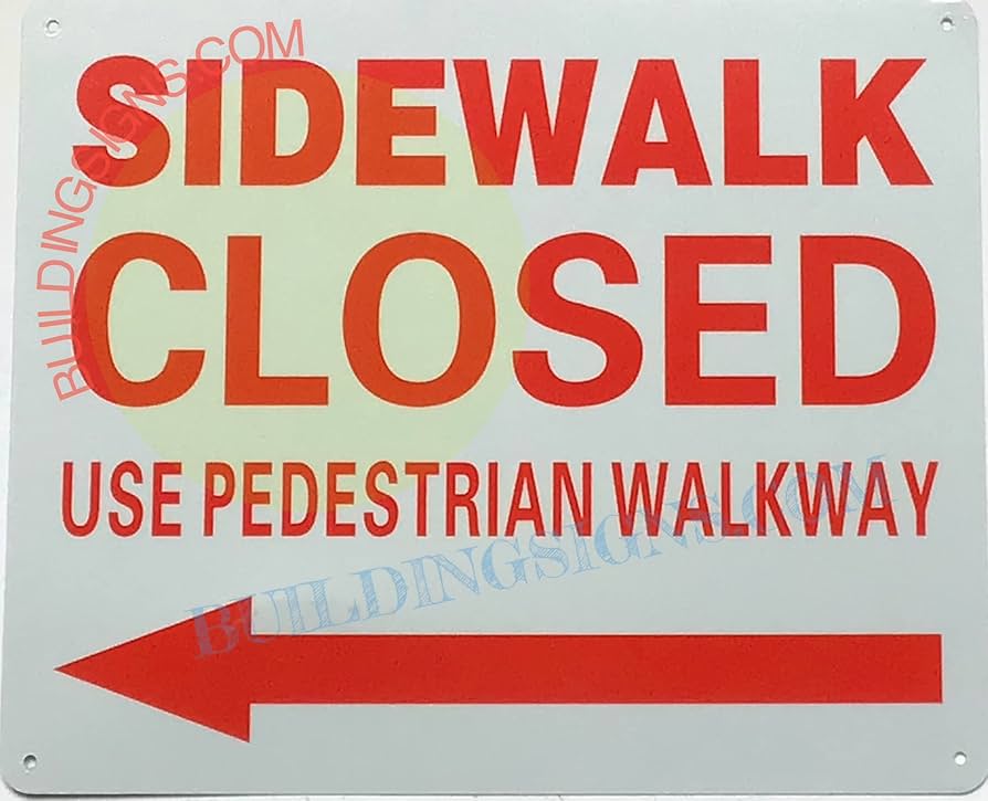 Amazon.com: SIDEWALK CLOSED USE PEDESTRIAN WALKWAY ARROW